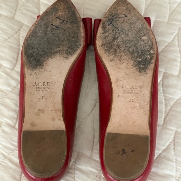 J. Crew Red VIV flats with bow detail - Picture 6 of 12